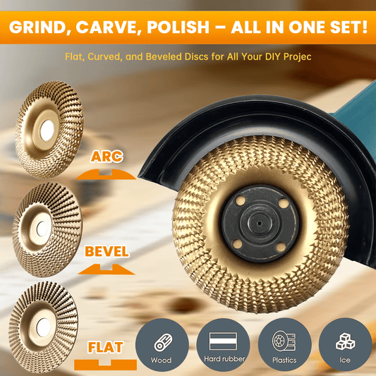 🔥 3PCS 4" Wood Carving Disc Set — The Ultimate Woodworking Game-Changer
