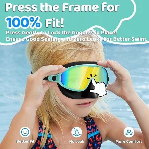 🔥Second Item 60% Off 🏊‍♀️-HD children's large frame waterproof and anti-fog swimming goggles