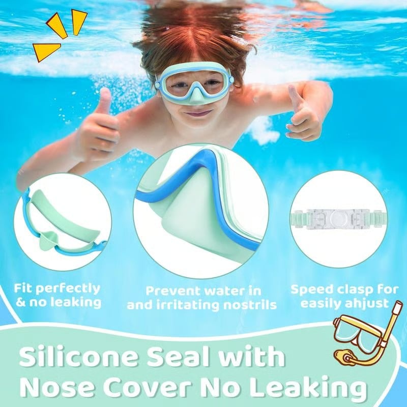 🔥Second Item 60% Off 🏊‍♀️-HD children's large frame waterproof and anti-fog swimming goggles