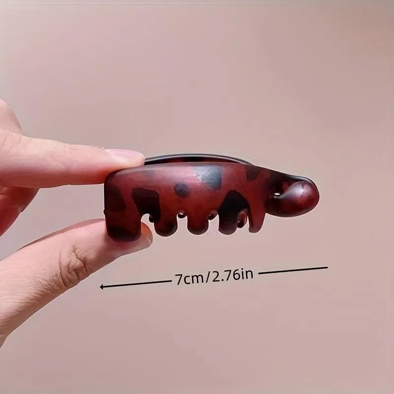 💎Women's 4 Non-Slip Banana Hair Clips - Vintage Oval Leopard Print, Amber and Black, Fashion Hair Accessories for Secure Ponytails, Bun Hairstyles