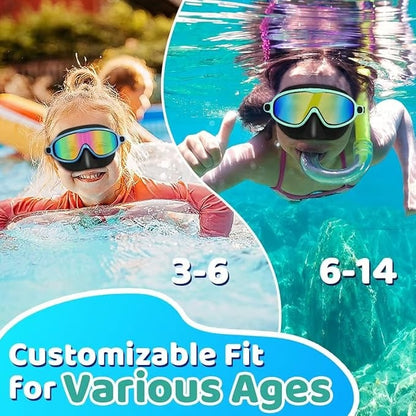 🔥Second Item 60% Off 🏊‍♀️-HD children's large frame waterproof and anti-fog swimming goggles